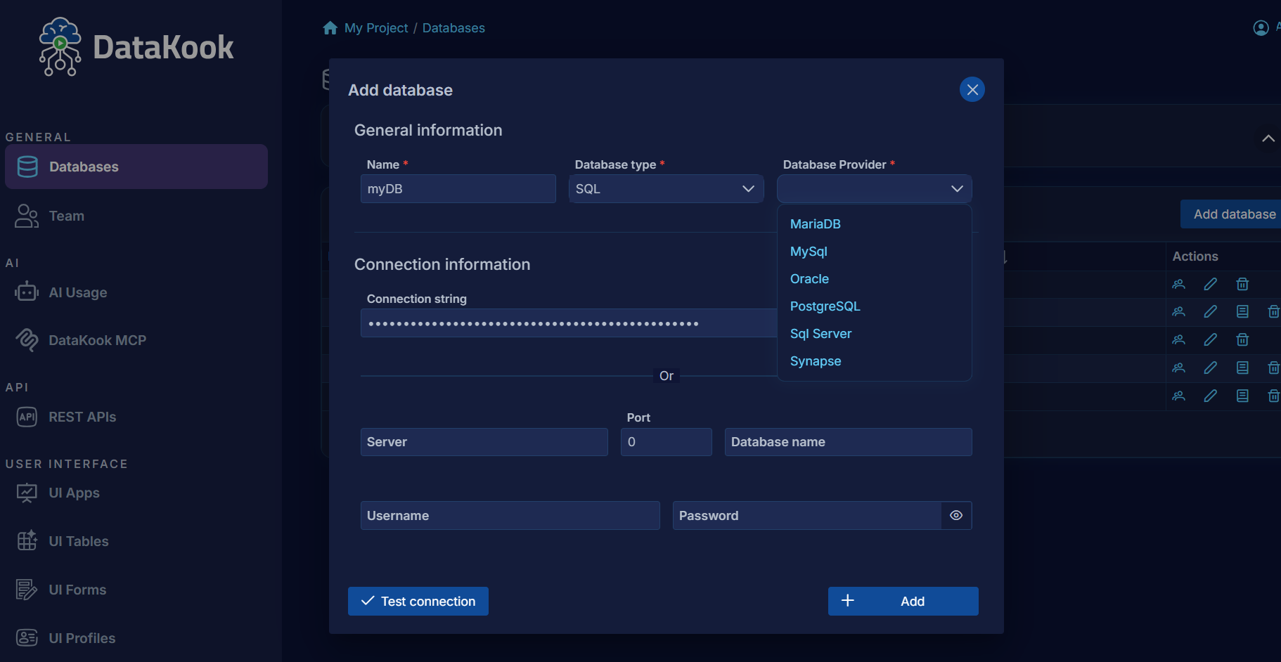 Add New Database