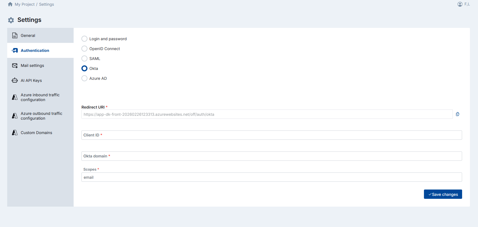 Okta Configuration